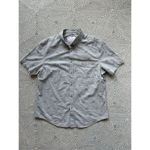 Target Brand Pride Flag Short Sleeve Button Shirt - Gray‎ w/ Rainbow - Large